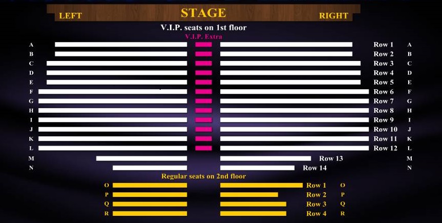 Шоу Саймон Кабаре схема зала на Пхукете